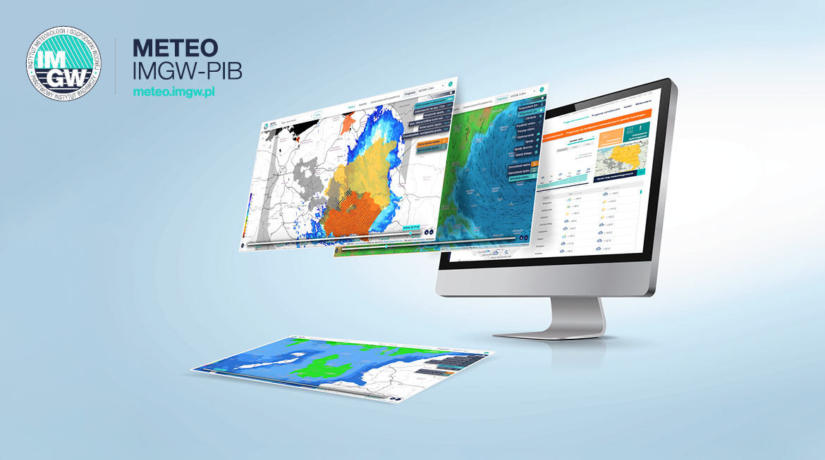 Wizualizacja nowego serwisu IMGW-PIB: meteo.imgw.pl