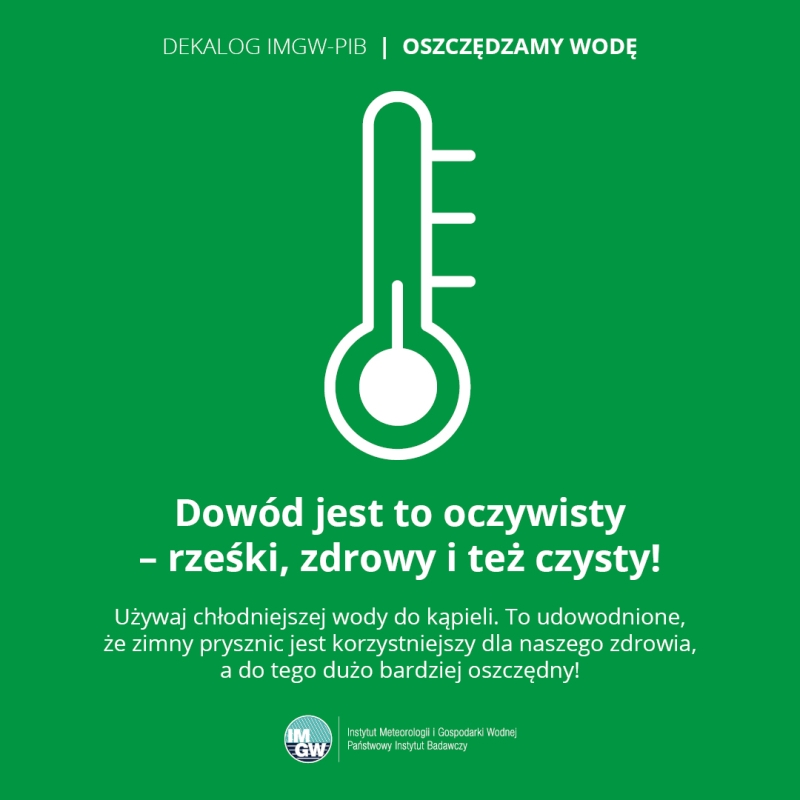 Dekalog IMGW-PIB - Oszczędzamy wodę: Obniż temperaturę