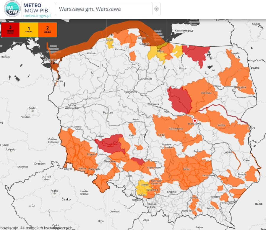 Ostrzeżenia hydrologiczne 25.01.2024 r.