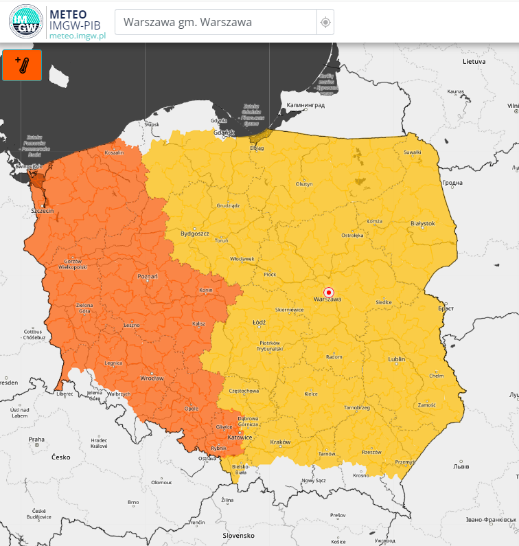 Ostrzeżenia meteorologiczne na dzień 05.09.2024 r.