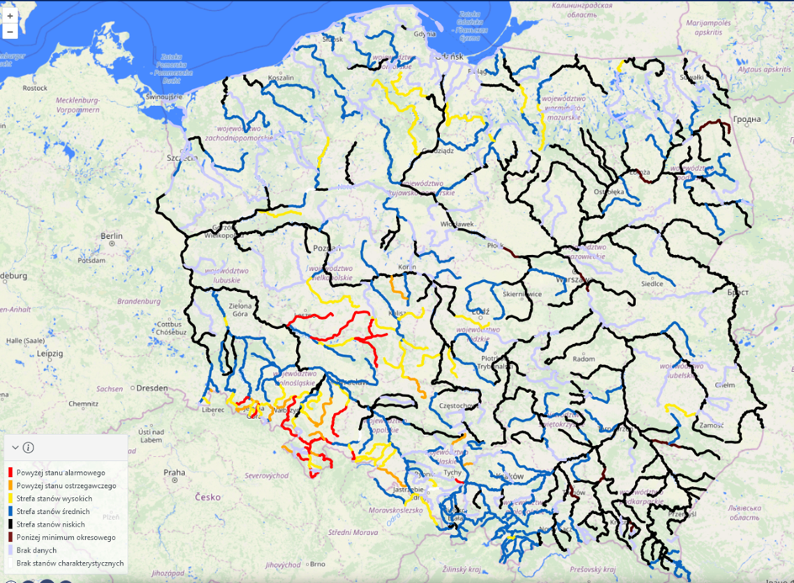 Prognozowana sytuacja hydrologiczna 14.09.2024 r. (06 UTC)