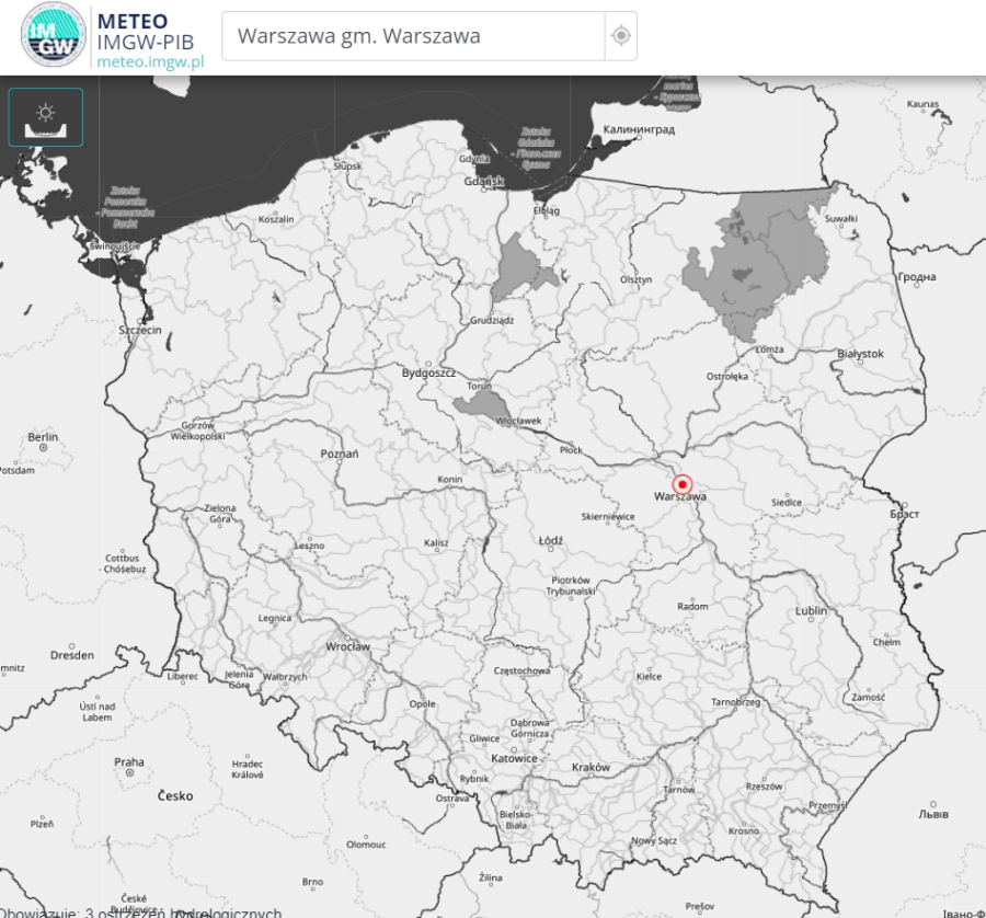 Ostrzeżenia przed suszą hydrologiczną (kolor szary) 07.12.2023 r.