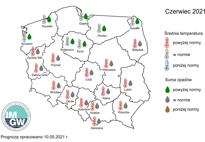 prognoza na czerwiec