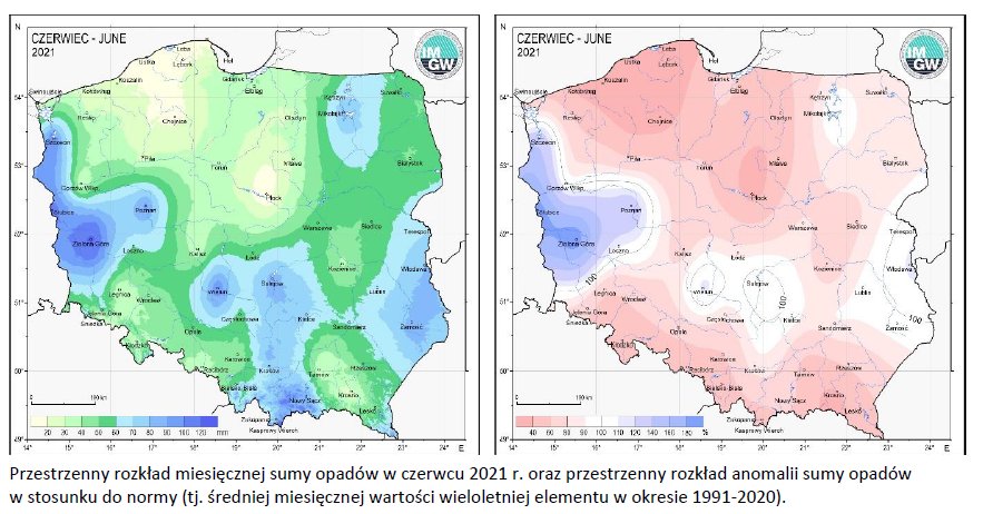 mapy opady czerwiec 2021