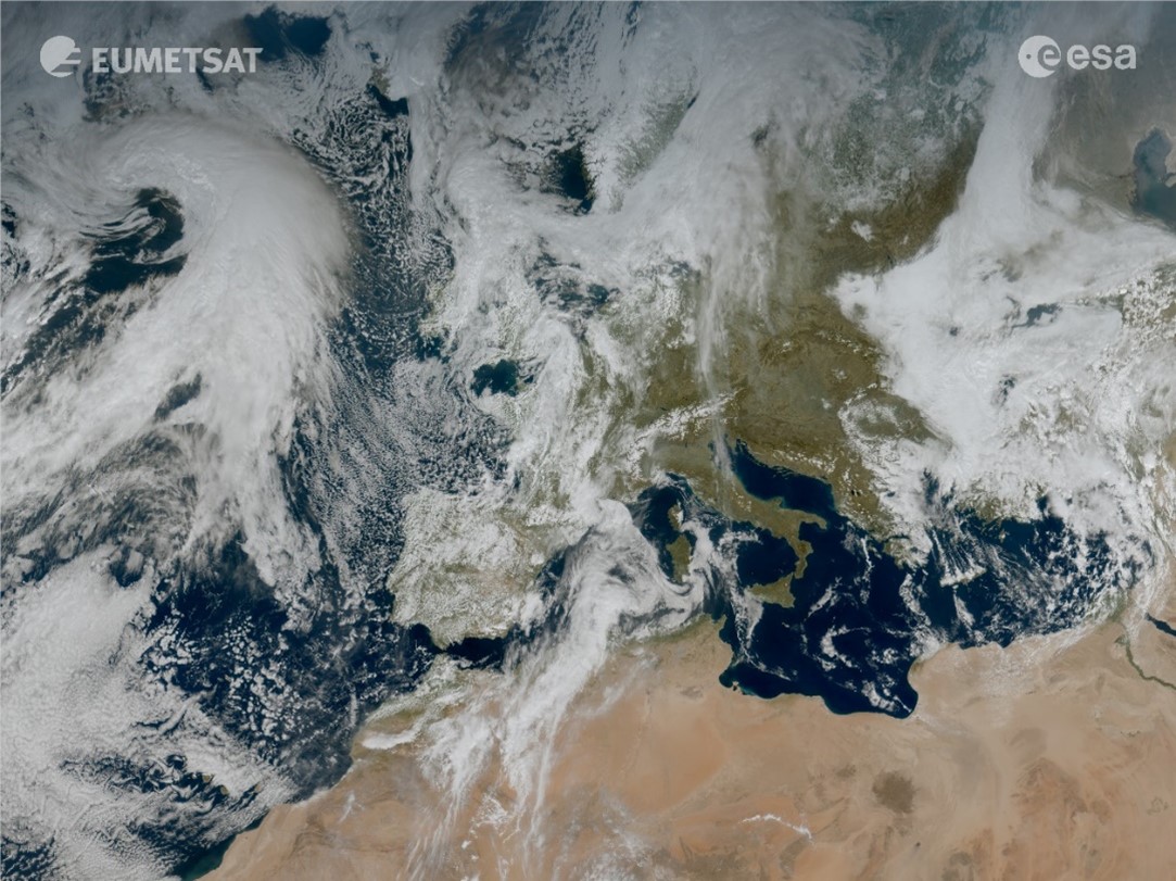 Kompozycja RGB Natural Color, MSG/SEVIRI, 18.03.2023, 11:45 UTC. Źródło: EUMETSAT.