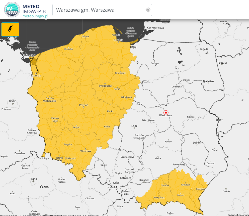 Ostrzeżenia meteorologiczne 04.07.2024 r.