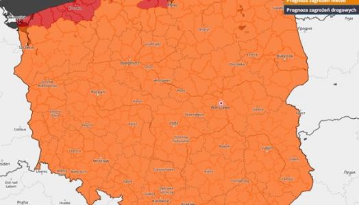 Prognoza zagrożeń meteorologicznych 2° i 3° na sobotę 29.01.2022