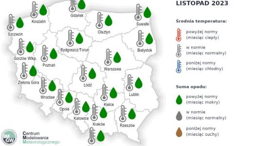 IMGW-PIB: Eksperymentalna prognoza długoterminowa temperatury i opadu na październik 2023 r. – styczeń 2024 r.