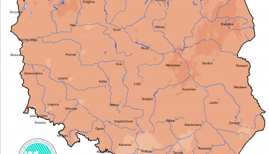 Prognoza wartości maksymalnej temperatury powietrza w dniu 17 września 2023 roku na tle warunków wieloletnich (1991-2020)