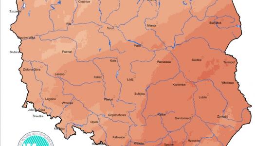 Prognoza wartości maksymalnej temperatury powietrza w dniu 14 października 2023 roku na tle warunków wieloletnich (1991-2020)