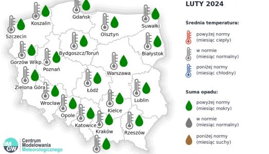 IMGW-PIB: Eksperymentalna prognoza długoterminowa temperatury i opadu na luty 2024 r. – maj 2024 r.