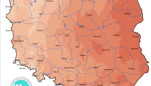 Prognoza wartości maksymalnej temperatury powietrza w dniu 25 lutego 2024 roku na tle warunków wieloletnich (1991-2020)