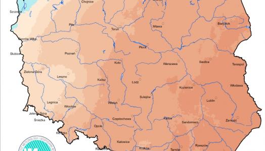 Prognoza wartości maksymalnej temperatury powietrza w dniu 27 lutego 2024 roku na tle warunków wieloletnich (1991-2020)