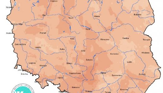 IMGW-PIB: Prognoza wartości maksymalnej temperatury powietrza w dniu 15 sierpnia 2024 roku na tle warunków wieloletnich (1991-2020)