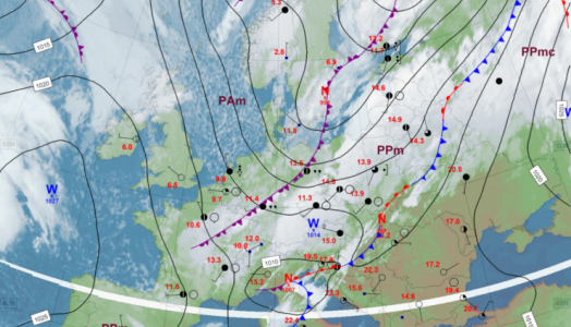 Mapa synoptyczna z terminu 28.09.2024 00:00 UTC. Źródło: IMGW-PIB.