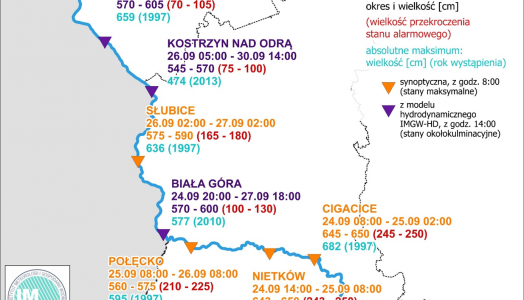 IMGW-PIB: Prognozowana sytuacja meteorologiczna i hydrologiczna Termin opracowania: 24.09.2024 godz. 22:00