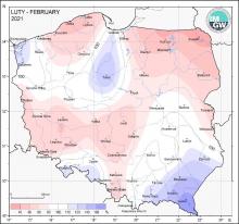 Skumulowana liczba dni z opadem (liczona od 1 stycznia) na większości stacji była zgodna z normą, chociaż na niektórych przekraczała ją o 5-6 dni bądź byłą niższa od normy o 5-6 dni.