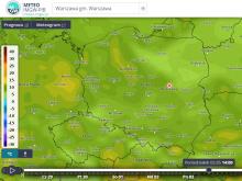 Prognozowana wartość temperatury powietrza na wysokości 2 m nad powierzchnią ziemi w poniedziałek 3 maja 2021 r. o godz. 14:00 wg modelu GFS. | https://meteo.imgw.pl/