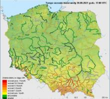 Tempo wzrostu stanu wody w ciągu ostatnich 24 godzin