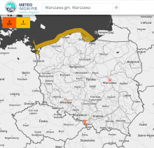 Aktualnie (5 stycznia 2022 r., godz. 15:15) obowiązujące ostrzeżenia hydrologiczne 1 i 2 stopnia. | https://meteo.imgw.pl/