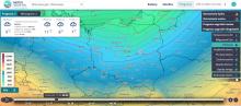 Rozkład ciśnienia atmosferycznego [hPa] w czwartek 17.02.2022 r. o godz. 8:00 wg modelu GFS. Duży gradient baryczny nad Polską. | https://meteo.imgw.pl/