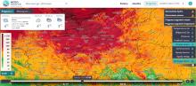 Prognoza wartości porywów [km/h] i kierunku wiatru w sobotę 19.02.2022 r. o godz. 7:00 wg modelu Alaro 4k. | https://meteo.imgw.pl/