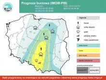 IMGW-PIB: Koniec tygodnia z przelotnym deszczem i wiosennymi burzami, lokalnie silnymi.