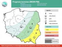 IMGW-PIB: Koniec tygodnia z przelotnym deszczem i wiosennymi burzami, lokalnie silnymi.