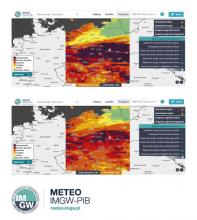 Prognoza zagrożenia pożarowego w Polsce w ciągu najbliższych 48 h, dane z modelu WRF-FWI.