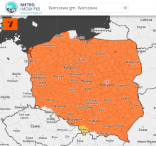 Obowiązujące ostrzeżenia meteorologiczne 1 i 2 stopnia przed upałem. | http://meteo.imgw.pl/