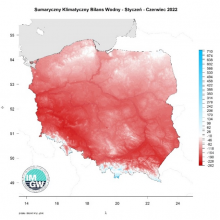 Przestrzenny rozkład klimatycznego bilansu wodnego.