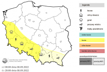 Prognoza burz na czwartek 08.09.2022 r. | https://www.facebook.com/burzaalertimgw