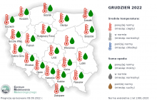 IMGW-PIB: Eksperymentalna prognoza długoterminowa temperatury i opadu na październik 2022 r. – styczeń 2023 r.