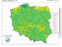 Suma skumulowanego opadu od początku października 2022.