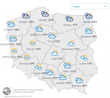 Prognoza na Święto Niepodległości 11 listopada (piątek). | http://meteo.imgw.pl/