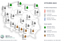 IMGW-PIB: Eksperymentalna prognoza długoterminowa temperatury i opadu na styczeń 2023 r. – kwiecień 2023 r.