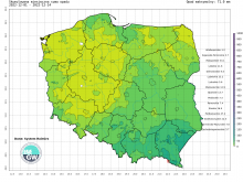 Suma skumulowanego opadu od początku grudnia 2022.