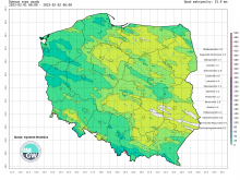 Suma skumulowanego opadu od początku lutego 2023 r.