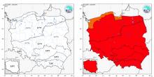 Wartości średniej obszarowej temperatury powietrza oraz klasyfikacja termiczna w styczniu 2023 r. w poszczególnych regionach klimatycznych Polski.