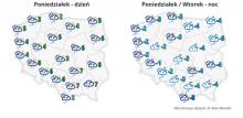 Prognoza synoptyczna na poniedziałek