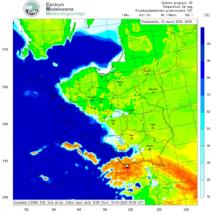 Rys. 16. Prawdopodobieństwo przekroczenia progu 1,5°C temperatury powietrza na wysokości 2 metrów. Źródło: cosmo.imgw.ad.