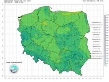 Suma skumulowanego opadu od początku kwietnia 2023.
