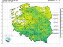 Suma skumulowanego opadu od początku czerwca 2023.