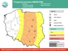 Prognoza burz na noc ze środy na czwartek 05/06.07.2023 r. | http://meteo.imgw.pl/ 