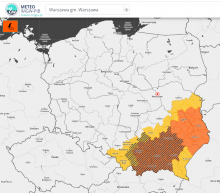 Ostrzeżenia meteorologiczne IMGW-PIB 1 i 2 stopnia na silny deszcz z burzami 26.07.2023 r.