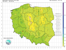 Suma skumulowanego opadu od początku sierpnia 2023.