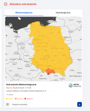 IMGW-PIB unowocześnił system map z ostrzeżeniami meteorologicznymi i hydrologicznymi dla Polski