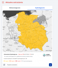 IMGW-PIB unowocześnił system map z ostrzeżeniami meteorologicznymi i hydrologicznymi dla Polski